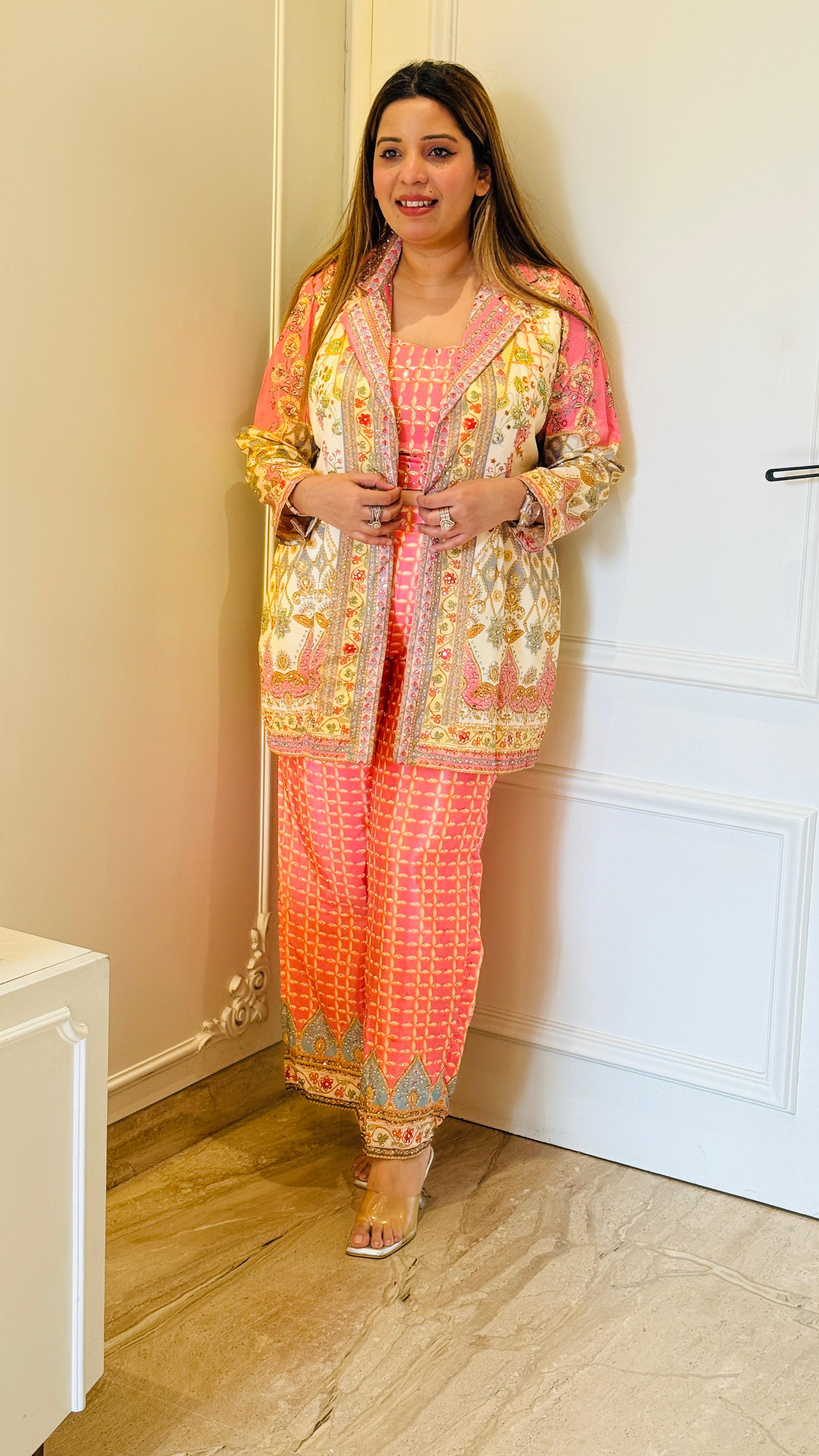 Peach Chic Selfie Cord Set